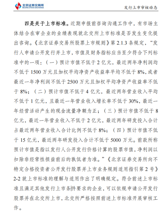 博盈配资 IPO上市标准是否变化？北交所明确表态 对保荐机构提两大要求